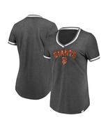 NWT Women&#39;s San Francisco Giants Majestic Charcoal METTALIC GRAPHICS Tee... - $24.99