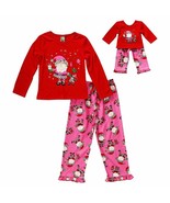 Girl 4-12 and 18&quot; Doll Matching Santa Christmas Pajamas Outfit fit Ameri... - $21.99