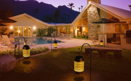 2 Solar Lanterns with Crackle Glass Balls   -   Amber Warm LED Lamps w. 2 Modes image 6