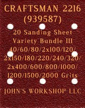 CRAFTSMAN 2216 - 17 Different Grits - 20 Sheet Variety Bundle III - $18.97