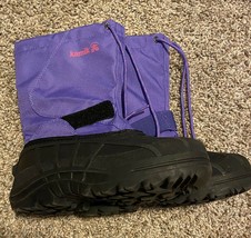 Kamik Winter Boots Youth Size 2 Waterproof Warm Wool Insulated Purple/pink trim - $11.88