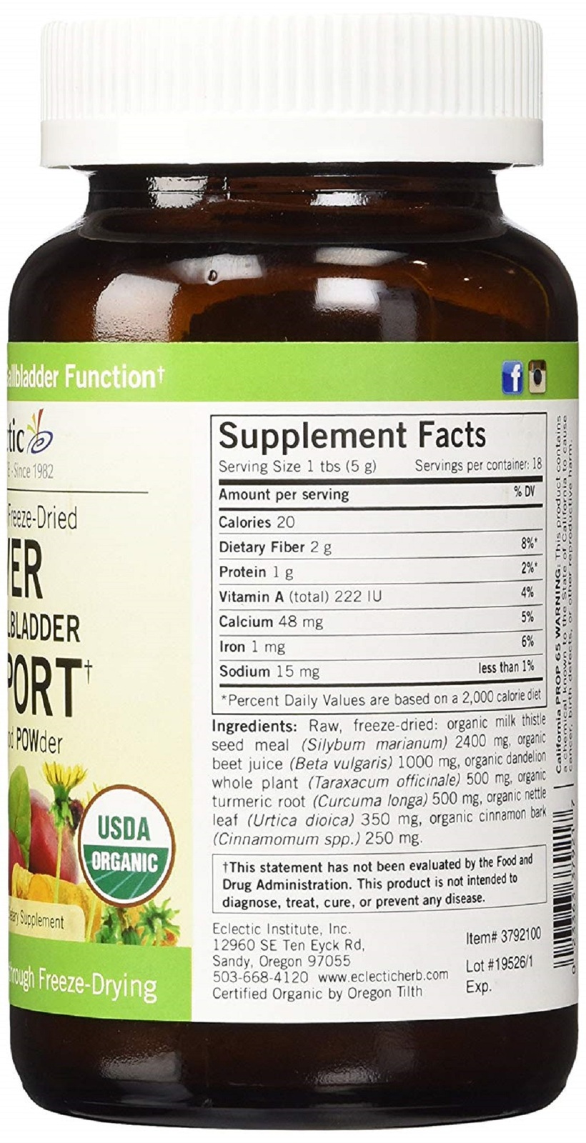 Eclectic Liver and Gall Bladder Supplement Fdp, Green, 90 Gram Other