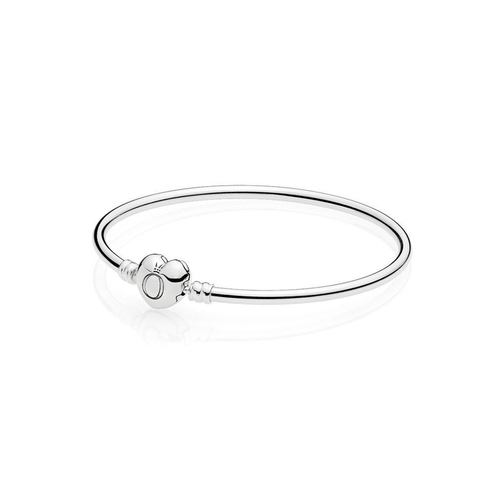 Primary image for Genuine Pandora Bangle Sterling Silver with Heart-Shaped Clasp Size: 8.3"