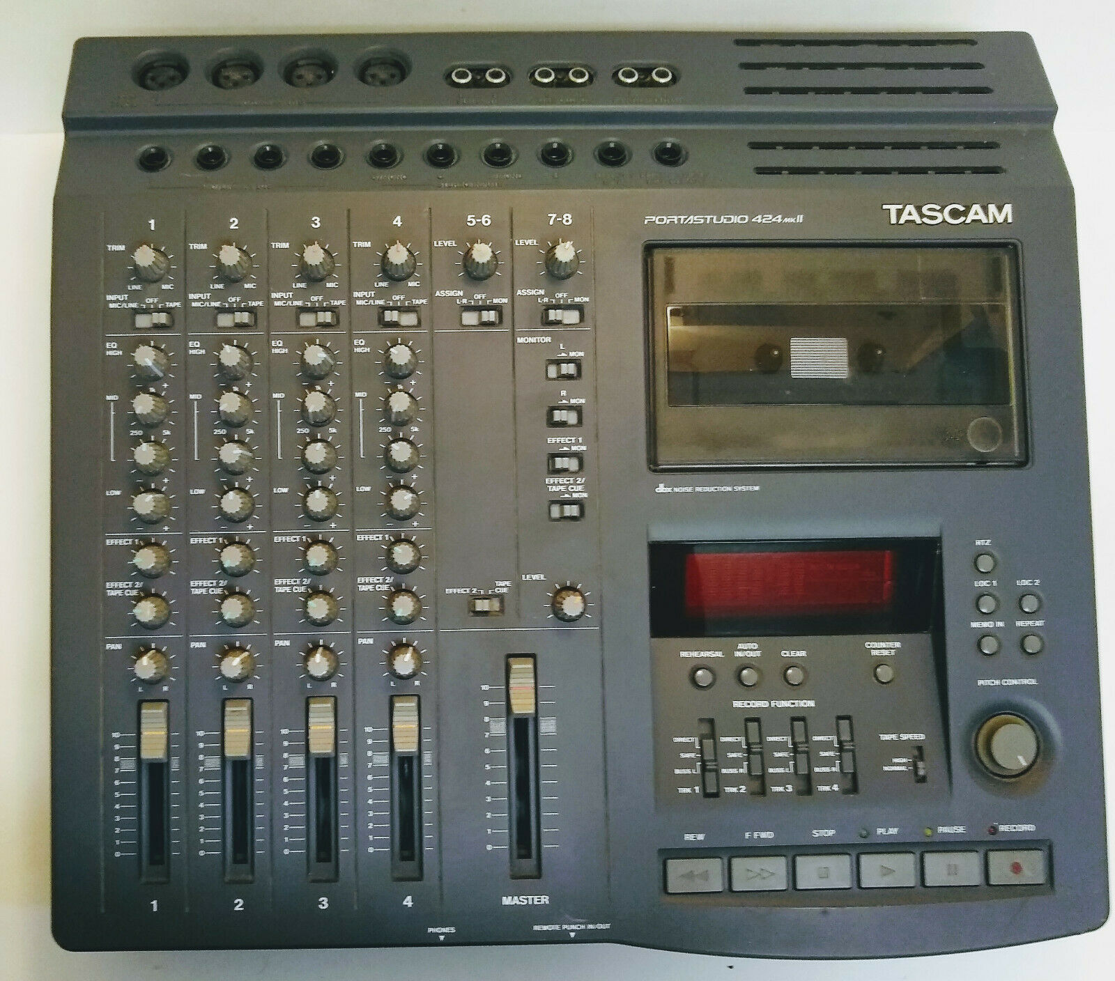 Tascam Portastudio 424 MKII Cassette 4-Trk Recorder/Mixer w/manual