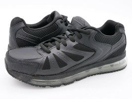 O2 Air Mens 7 Black Leather Lace Up Slip Resistant Comfort Work Shoes EU... - $34.99