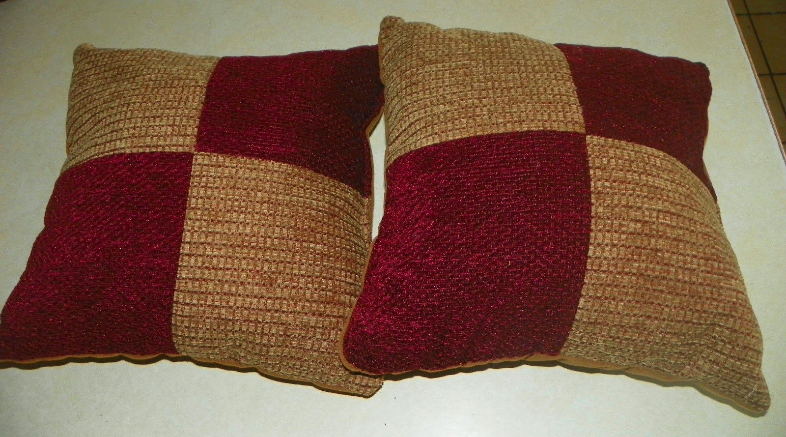 beige throw pillows