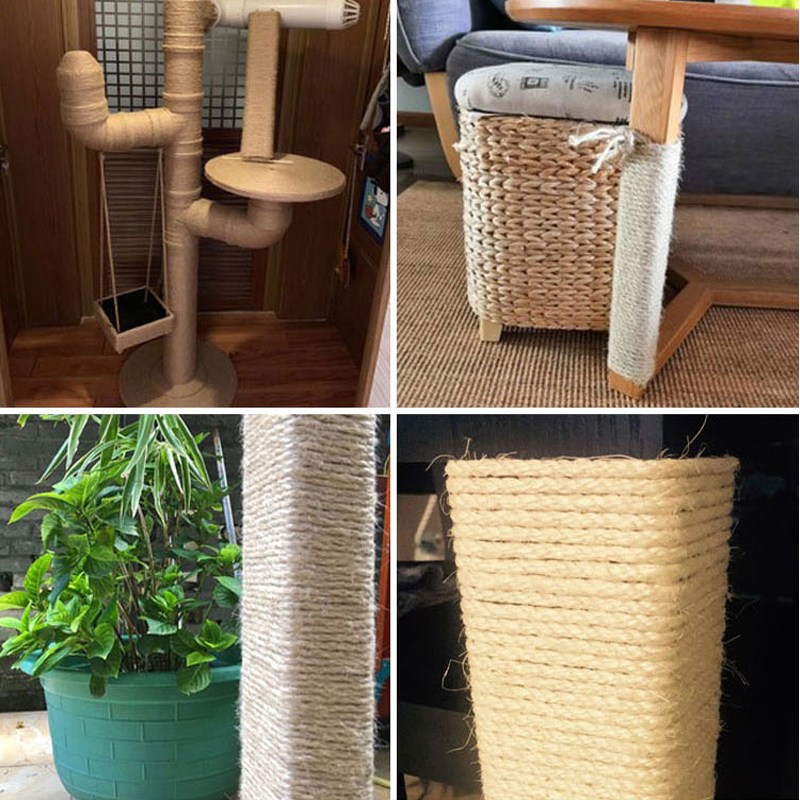 Sisal Rope Cat Tree DIY Scratching Post Toy Cat Climbing Frame