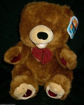 11" Vintage 1993 Cuddle Wit Teddy Bear Brown Stuffed Animal Plush Toy W Tag Bow - $30.65