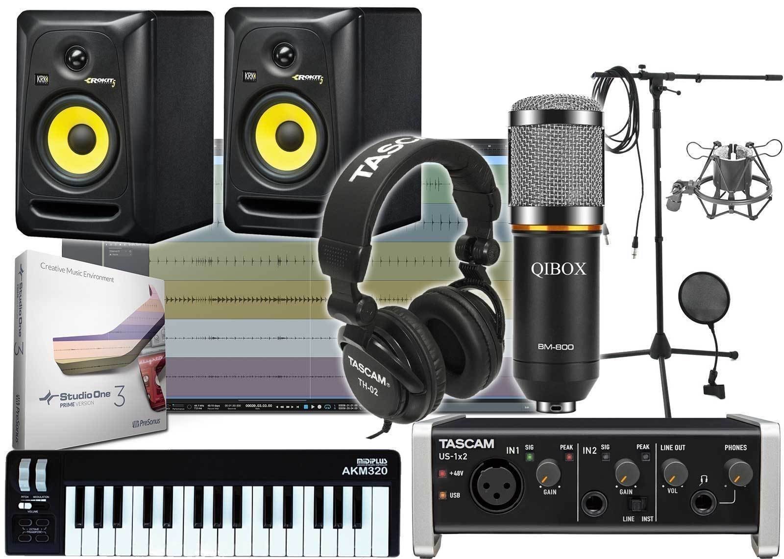 Home Recording Studio One Bundle Studio Package KRK RP5 G3 Tascam ...