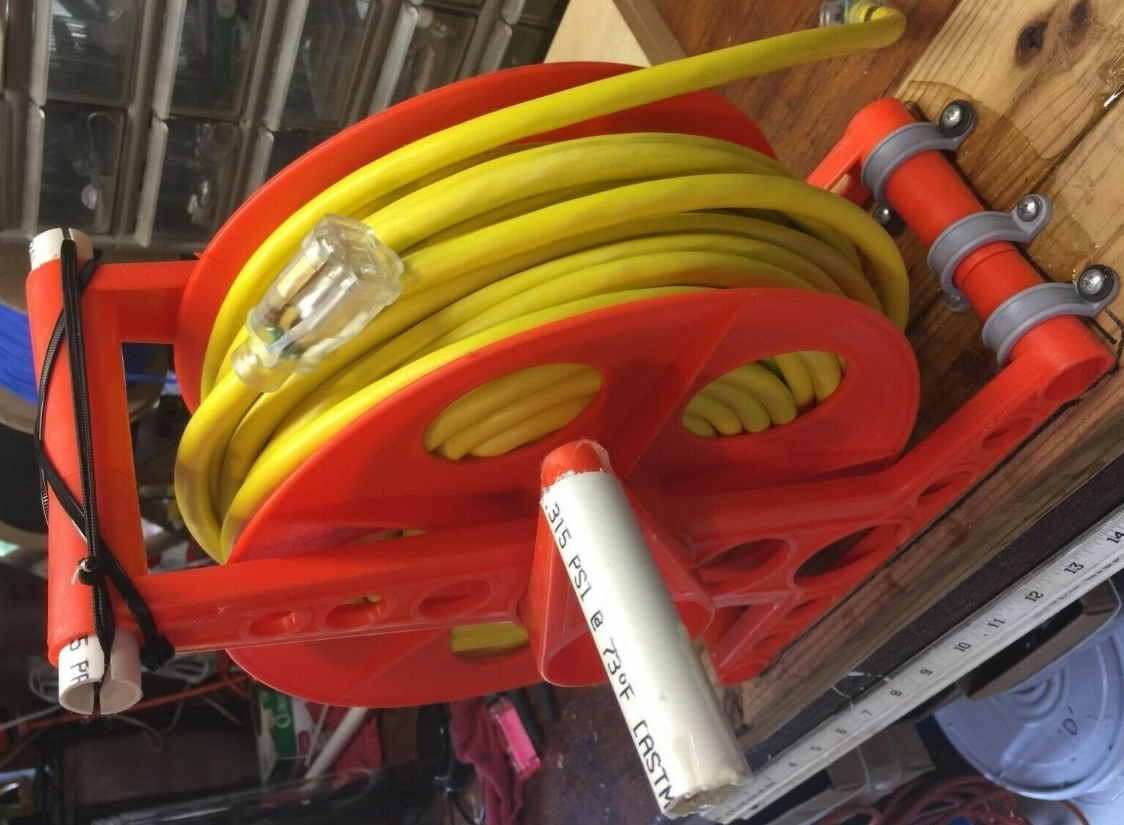 Extension Cord Reel Wheel Portable Roll Up Heavy Duty Storage With Stand 150 FT Extension Cords