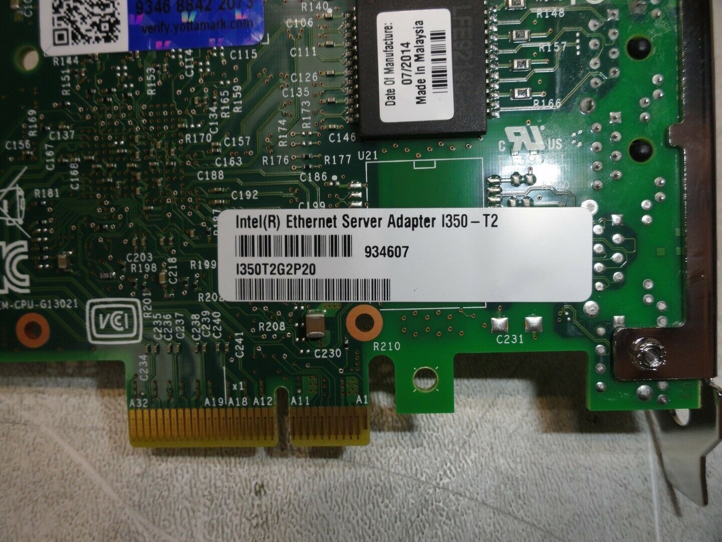 Intel 1350T2 Dual Port Gigabit Server Adapter PCIe Card