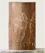 Buddha Tealight Candle Holder Cut-Out 7.8&quot; Antiqued Copper Meditate Zen ... - $29.69