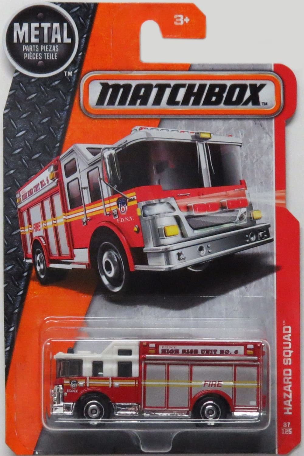 Matchbox 2016 MBX Heroic Rescue Hazard Squad Fire Engine Fire Truck Red ...