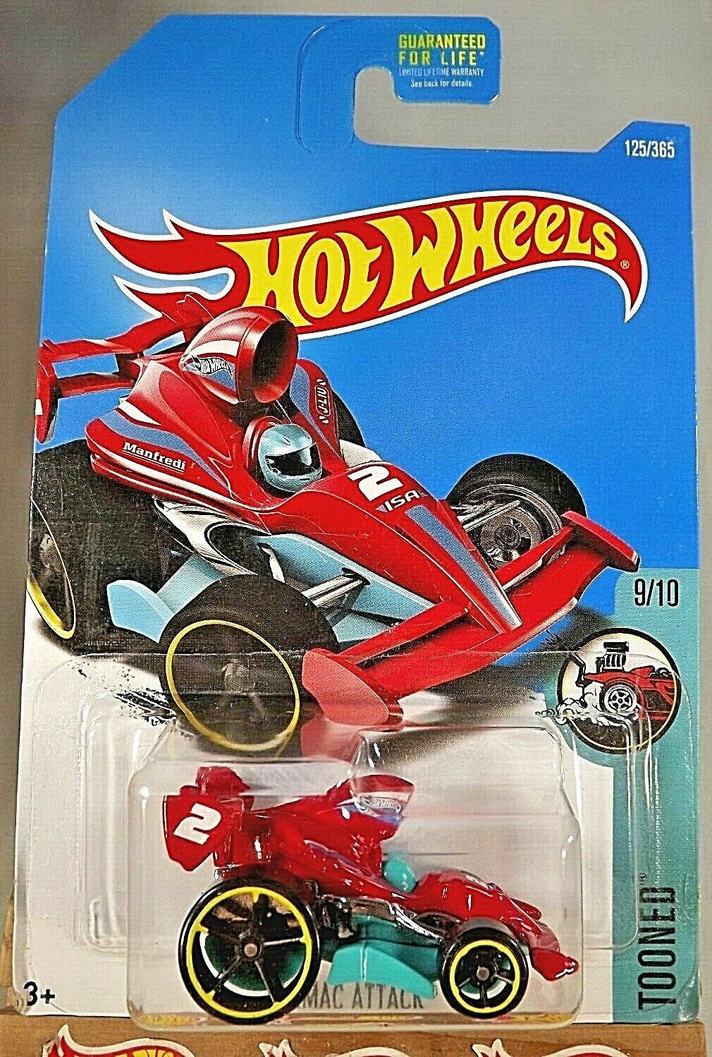2017 Hot Wheels #125 Tooned 9/10 TARMAC ATTACK Red w/Black OH5 Sp ...