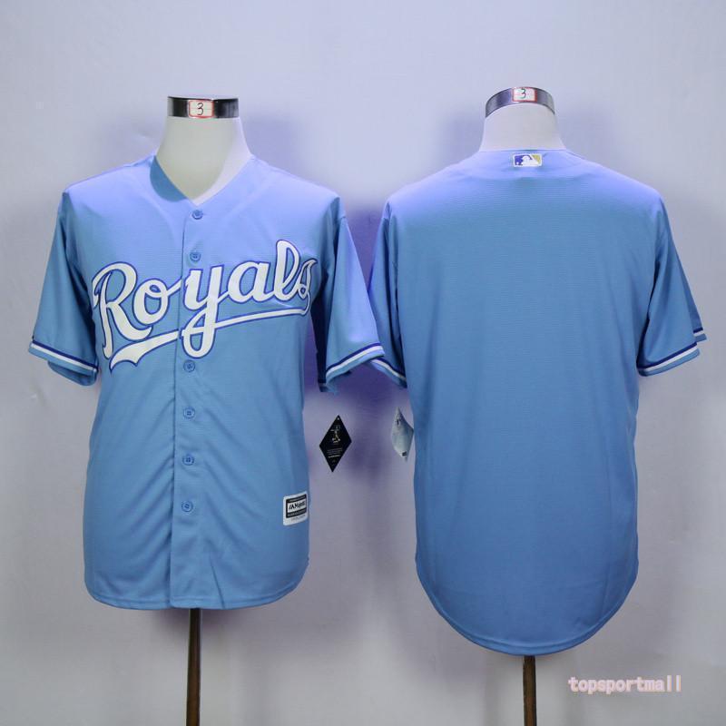 Kansas City Royals Blank Baby Blue Cool Base Baseball Jersey Fan