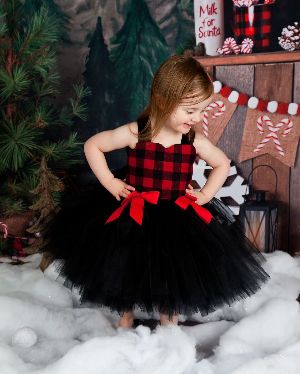 buffalo plaid tutu dress