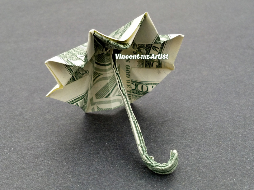 UMBRELLA Money Origami Dollar Bill Cash Sculptors Bank Note Handmade Origami