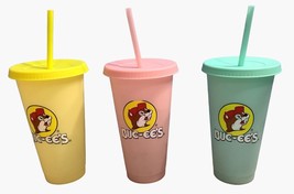 3 Buc-ee&#39;s Bucee&#39;s Tumbler 25oz Color Changing Cup Lid Straw Pink Green ... - $34.03