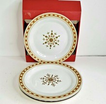 Pier 1 Snowflake Plates 7.5” Red Gold Edge 4 Designs Winter Holiday Christmas - $25.95