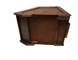 Vintage Antique Oak Wood Box Lid Scuttle Ash Coal Fireplace Liner Hearth Storage image 7