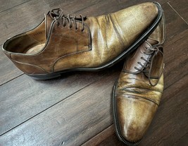 Magnanni Neiman Marcus Men&#39;s Brown Leather Cap Toe Oxford Lace Up Shoes ... - $93.15