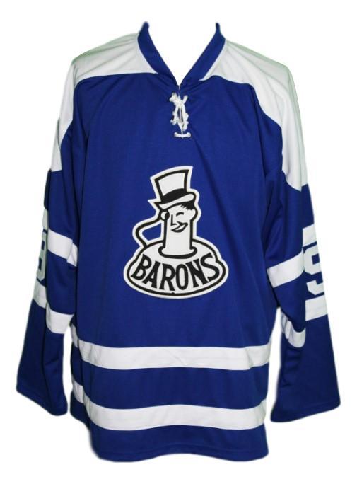 Any Name Number Cleveland Barons Retro Hockey Jersey Blue Glover Any Size