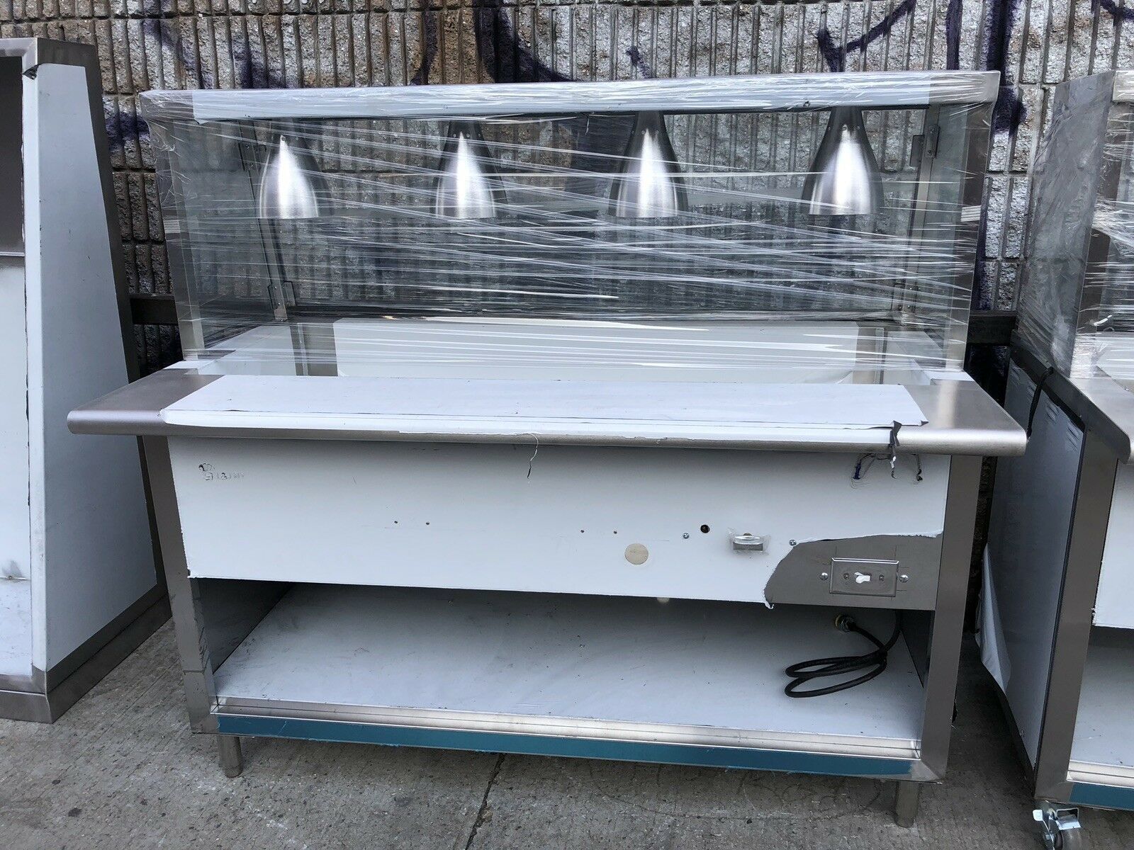 Stainless Steel Steam Table 60” Nat or LP Gas W/Sneeze Guard Lights