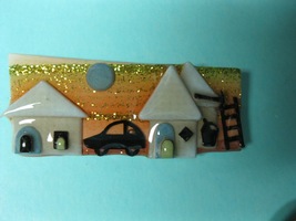 House Pin by Lucinda - one-of-a-kind- Maine artist - with car - $20.00