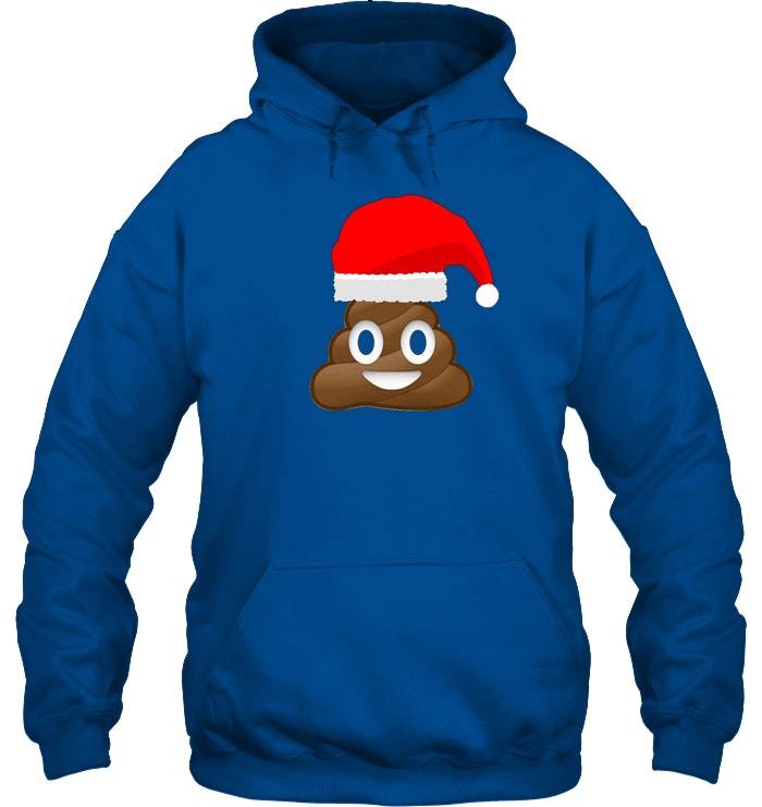 Santa Poo Emoji Hoodie Christmas Ugly Sweater Gift Hoodies & Sweatshirts