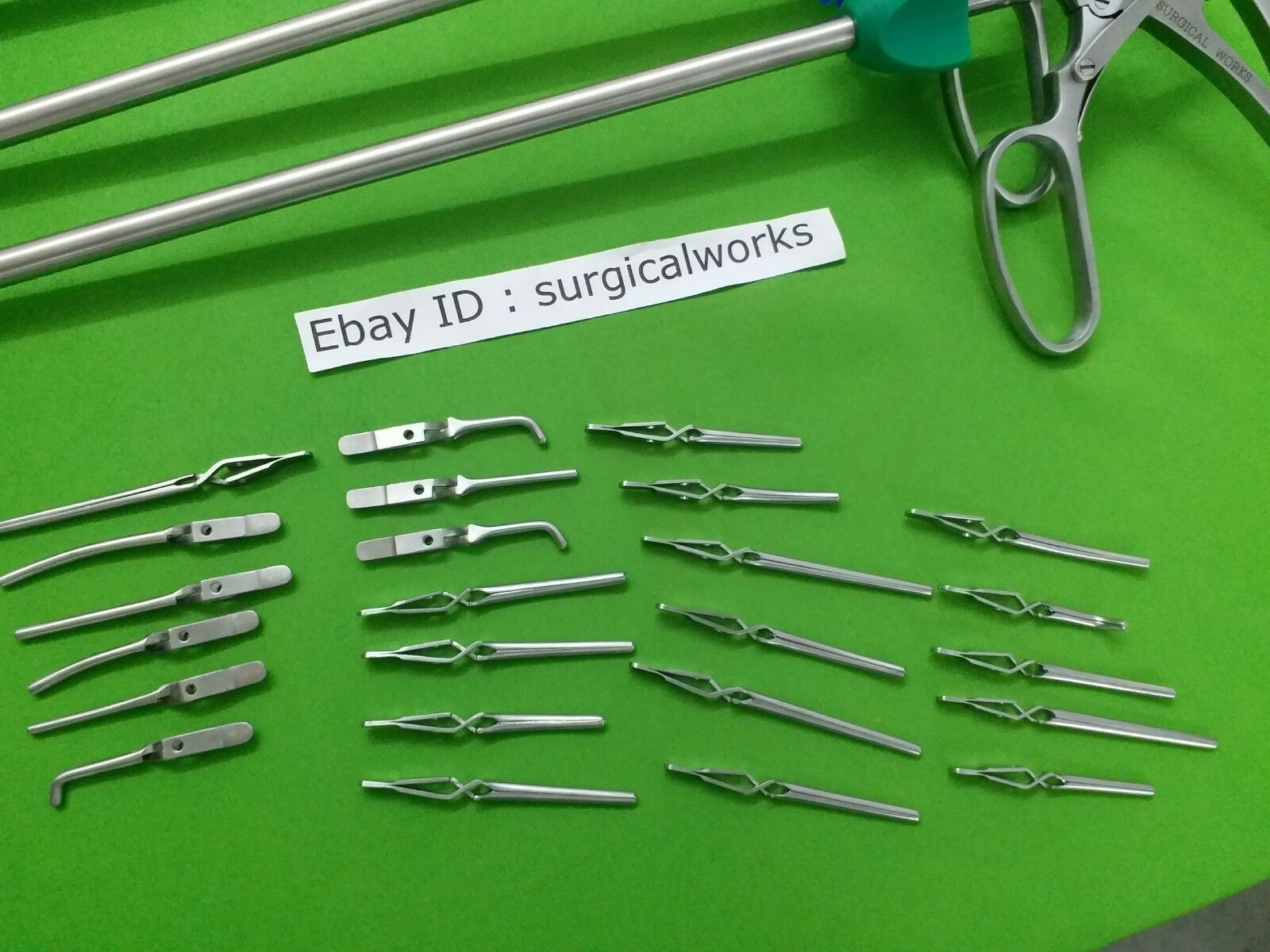 New Laparoscopic Bulldog Clamp Set 10mm 24 Clips Instruments Kit Set 4 Piece Forceps