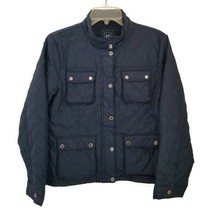 Gap Kids Jacket GIrls XXL Plus Navy Blue Ltwt Quilted Zip & Snap Close Pockets - $21.99