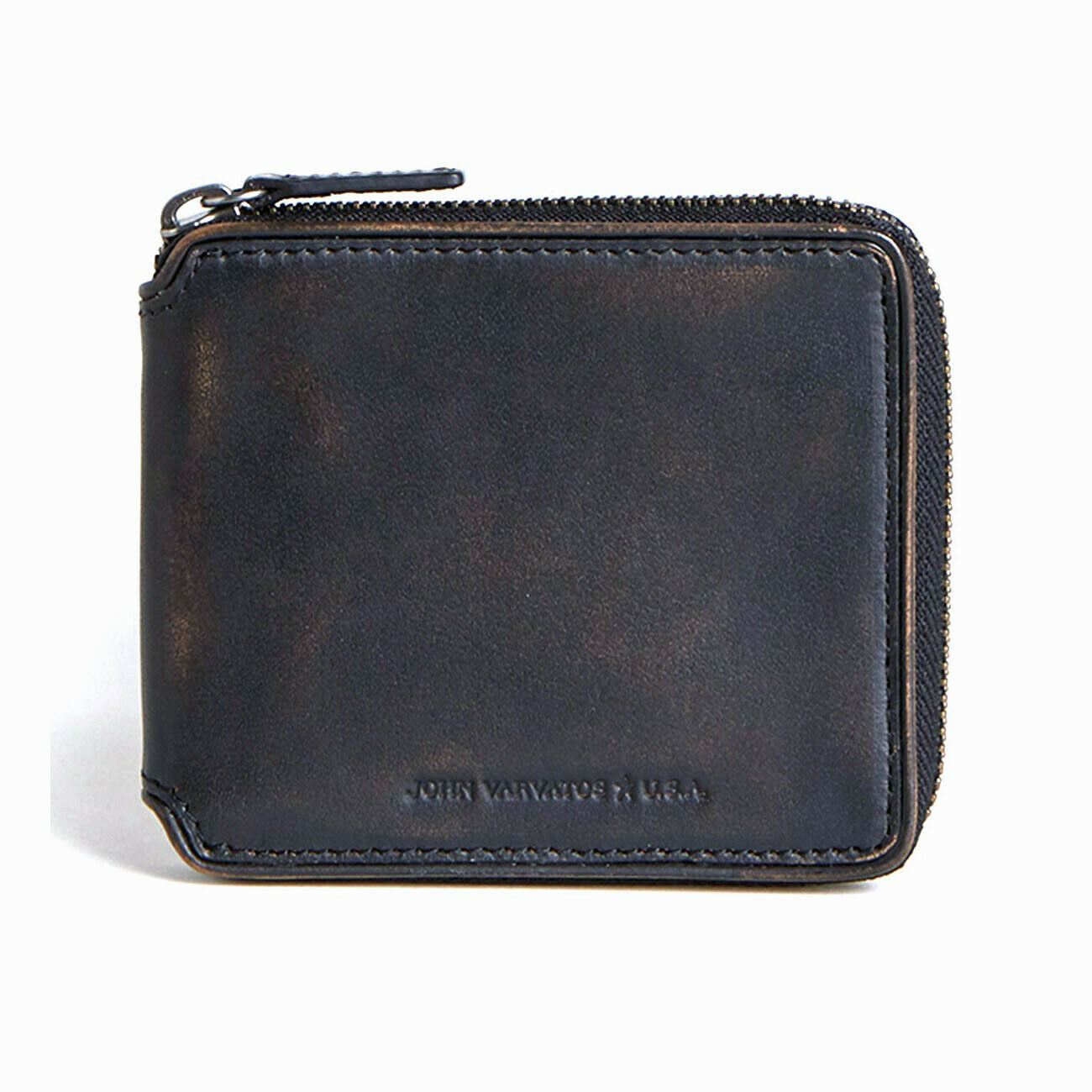 John Varvatos Star USA Men's Brush Off Zip Around Bifold Wallet Leather ...