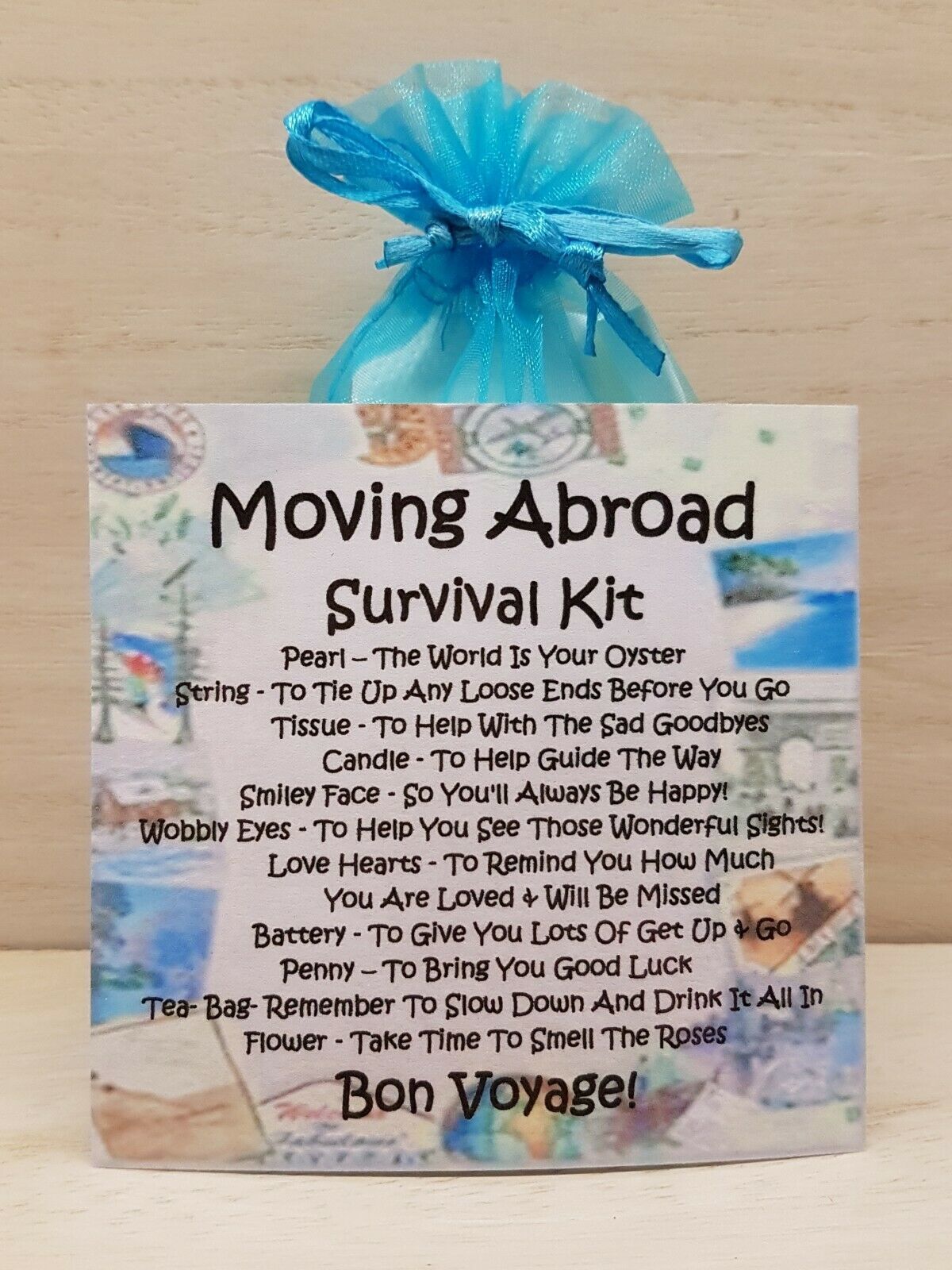 Moving Abroad Survival Kit A Unique Fun Novelty Gift Good Luck