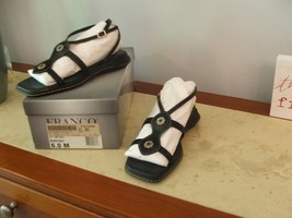New In Box Franko Sarto Spice Black Calf Leather Sandals, Size 6.0 M ( 6) - $69.29