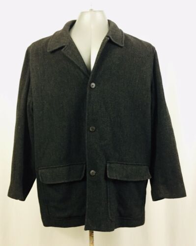 Eddie Bauer Mens XL Winter Coat Herringbone Tweed Jacket Blazer Wool ...