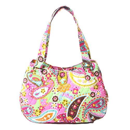 Quilted Cotton Handle Bags Shoulder Bag Cyan - Handbags & Purses