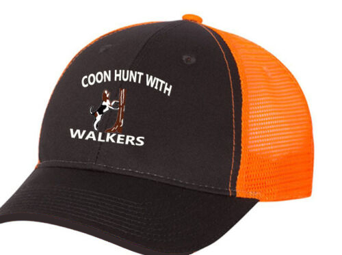 Caps Hat Caps Gray Orange Mesh Hunt Coon Hound Coonhound Hunting Dog Walker - Clothing, Shoes 