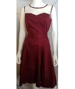 Bridesmay Women&#39;s Mesh Neck/Shoulder Sleeveless Swing Dress Burgundy  L - $14.40
