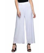 Women&#39;s Casual Wide Leg Solid Color Mid Rise Loose Fit Palazzo Pants (Wh... - $7.99