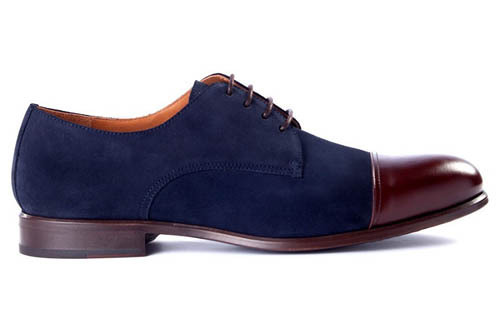 navy blue and brown shoes