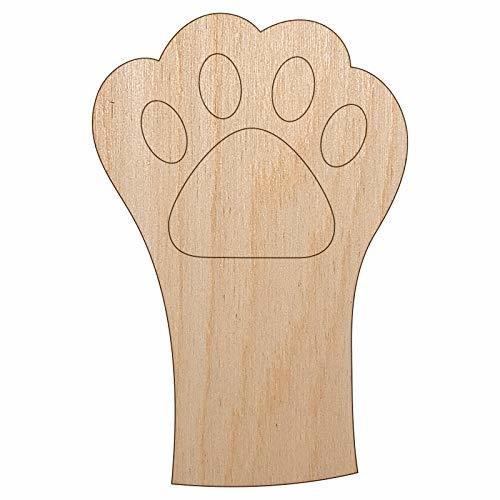 Cute Cat Paw Unfinished Wood Shape Piece Cutout for DIY Craft Projects - 1/4 Inc