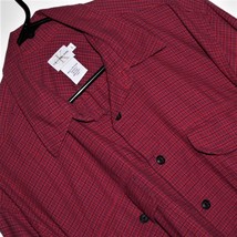 Calvin Klein J EAN S / Ck Men's Plaid Check Long Sleeve Shirt Red Cotton Size L - $16.82