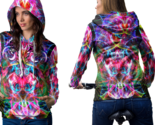 Psychedelic face magic mushroom spiritual trippy tongue dmt l hoodie women thumb155 crop