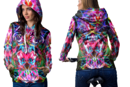 Psychedelic face magic mushroom spiritual trippy tongue dmt l hoodie women thumb200