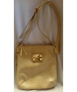 Women&#39;s Gianni Bini Tan Crossbody Shoulder Bag Purse Reptile With Gold H... - $26.72