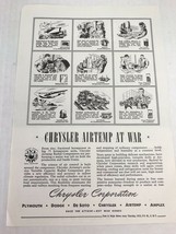 1944 Print Ad Chrysler Corporation Chrysler Airtemp At War - $9.89