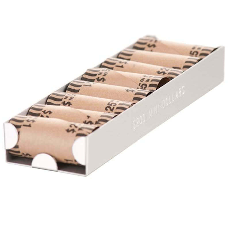 Gray Aluminum Small Dollar Coin Roll Storage Tray, Heavyduty