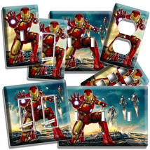 IRONMAN SUPERHERO LIGHT SWITCH OUTLET WALL PLATE GAME ROOM IRON MAN HD A... - $5.99+