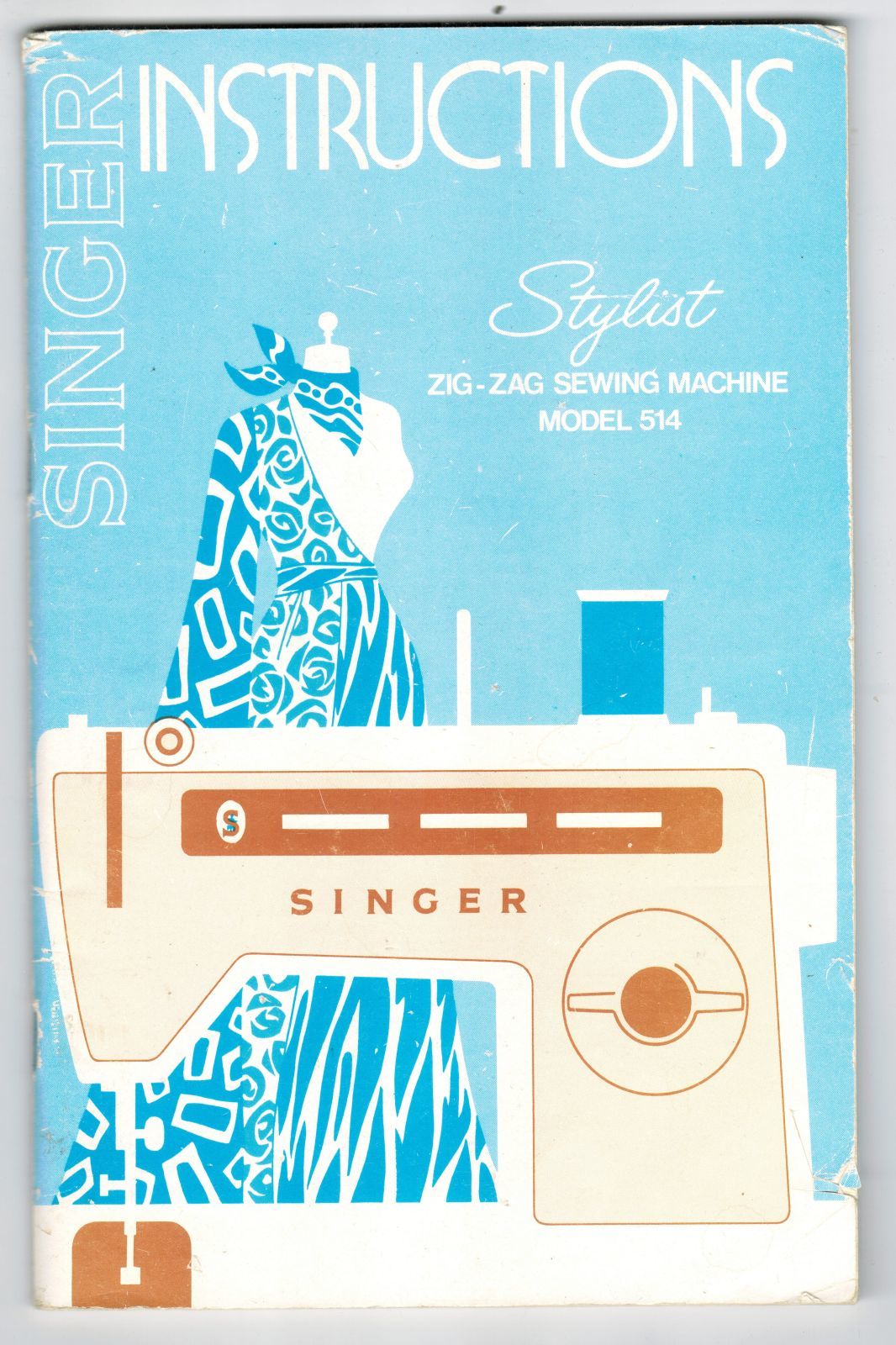 Vintage 1972 Singer Stylist 514 Zig Zag Sewing Machine Instruction Booklet Manuals, Books