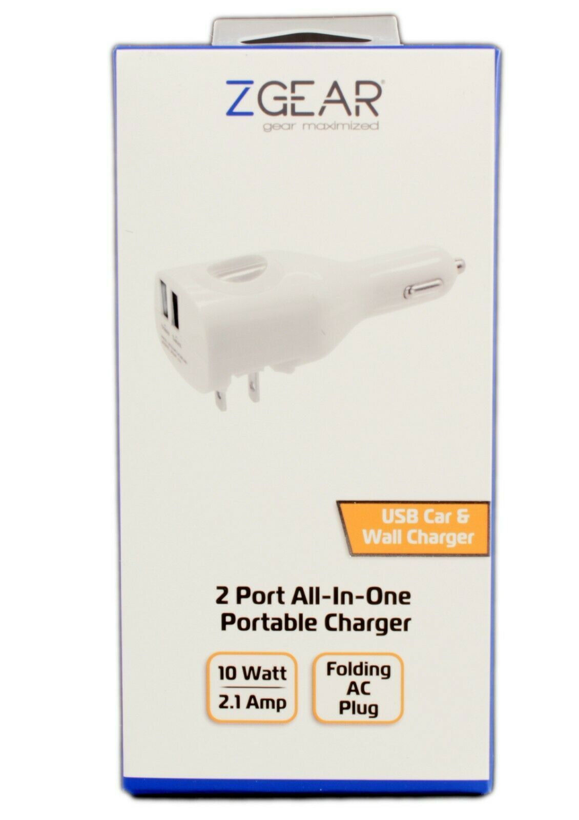 Primary image for Zgear 2 Port Portable Charger USB Car and Wall Charger w Folding AC Plug